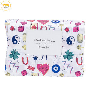 London Kaye,‎ Lucky Girl Sheet Set - Lucky Charms Sweet, 4 pc set - Size QUEEN